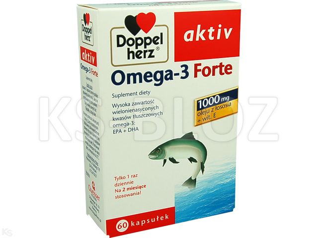 Doppelherz Aktiv Omega 3 Forte interakcje ulotka kapsułki  60 kaps.