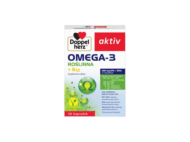 Doppelherz Aktiv Omega 3 Roślinna interakcje ulotka kapsułki  30 kaps.