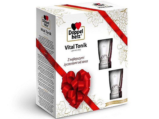 Doppelherz Vital Tonik Na Prezent z 2 kieliszkami interakcje ulotka płyn doustny  750 ml