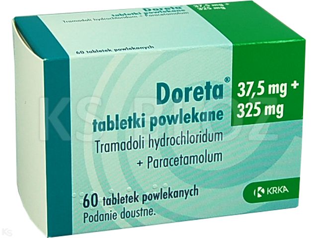 Doreta interakcje ulotka tabletki powlekane 37,5mg+325mg 60 tabl. | 6 blist.po 10 szt.