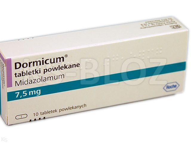 Dormicum interakcje ulotka tabletki powlekane 7,5 mg 10 tabl.