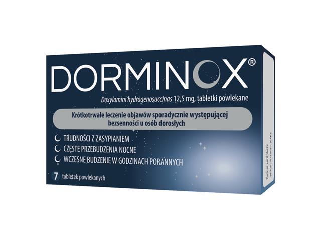 Dorminox interakcje ulotka tabletki powlekane 12,5 mg 
