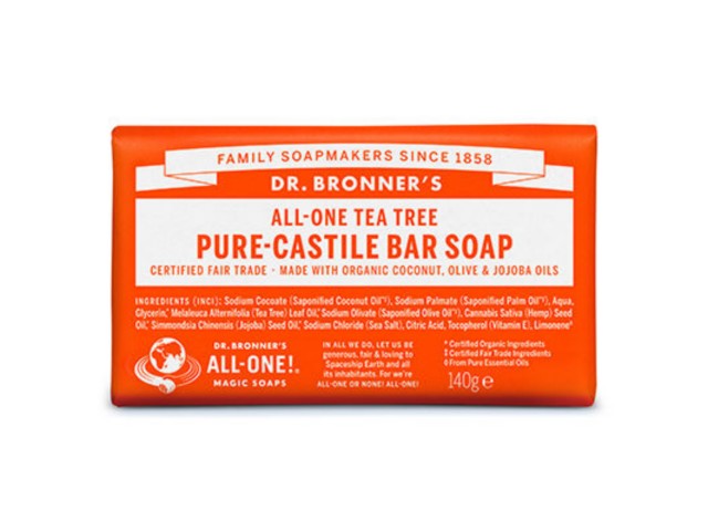 Dr. Bronner's Mydło w kostce drzewo herbaciane interakcje ulotka mydło  140 g