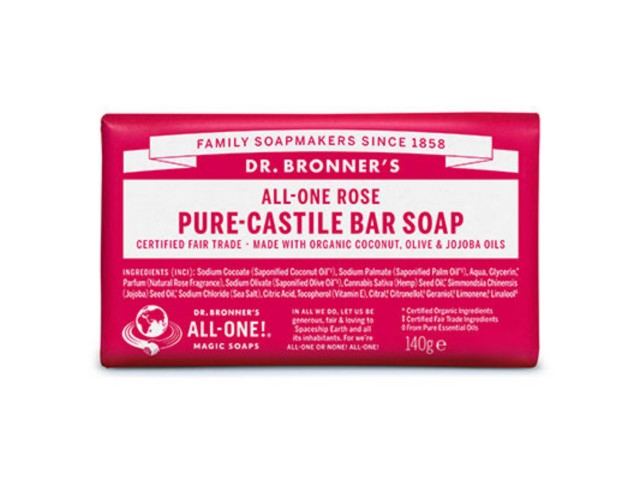 Dr. Bronner's Mydło w kostce różane interakcje ulotka mydło - 140 g