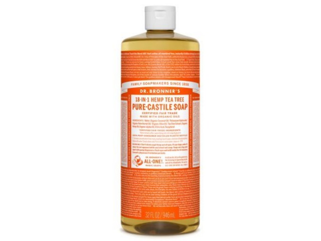 Dr. Bronner's Mydło w płynie 18w1 drzewo herbaciane interakcje ulotka mydło płynne  945 ml