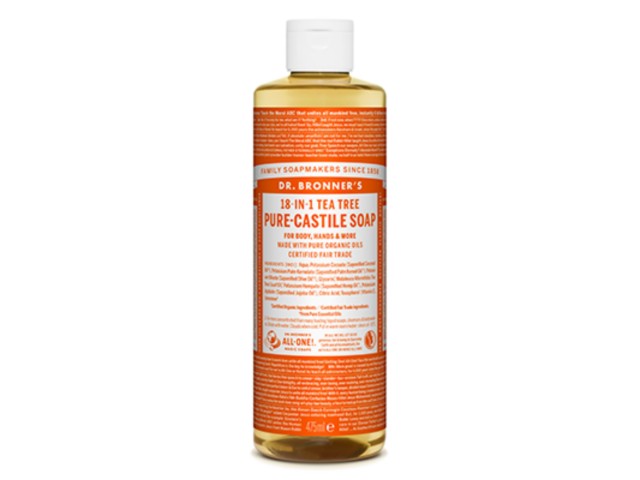Dr. Bronner's Mydło w płynie 18w1 drzewo herbaciane interakcje ulotka mydło płynne - 475 ml