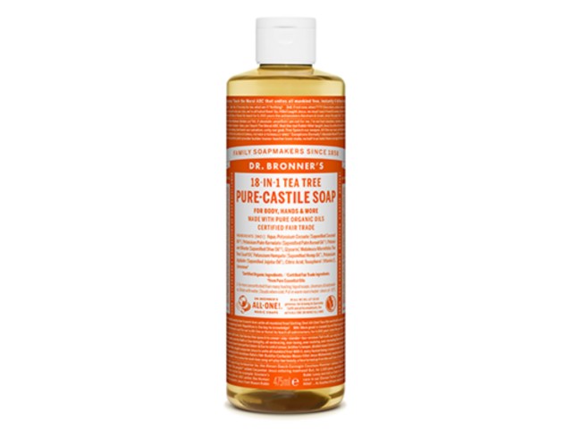 Dr. Bronner's Mydło w płynie 18w1 drzewo herbaciane interakcje ulotka mydło płynne  475 ml