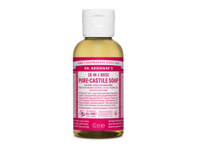 Dr. Bronner's Mydło w płynie 18w1 różane interakcje ulotka mydło płynne  60 ml