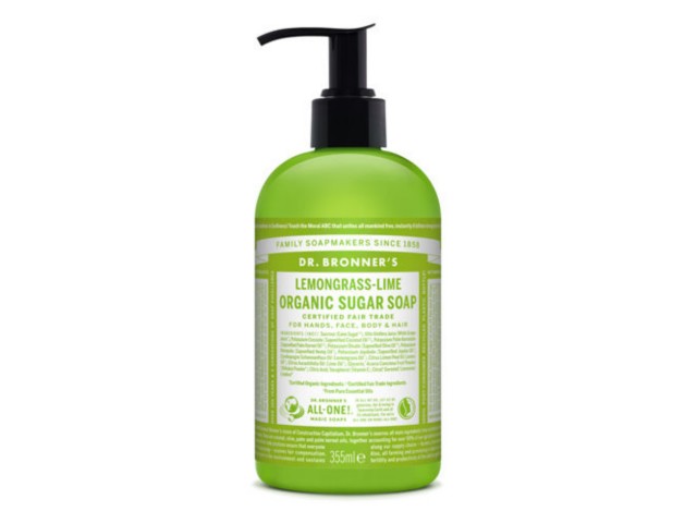 Dr. Bronner's Organic Sugar Soap Mydło trawa cytrynowa z limonką interakcje ulotka mydło płynne - 355 ml