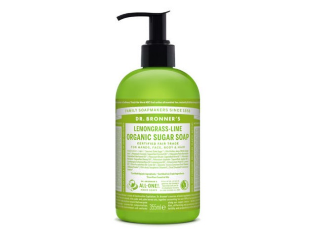 Dr. Bronner's Organic Sugar Soap Mydło trawa cytrynowa z limonką interakcje ulotka mydło płynne  355 ml