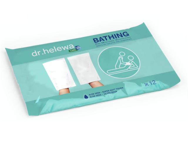 Dr.Helewa Bathing Rękawice ultramiękkie impregnowane po obu stronach balsamem oczyszczającym interakcje ulotka rękawice - 12 szt.