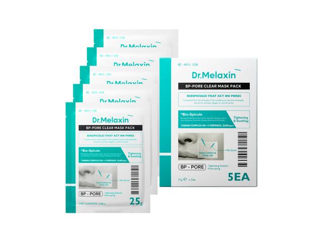 Dr.Melaxin Bp Pore Clear Mask Maska oczyszczająca pory na tkaninie clear interakcje ulotka maseczka - 5 sasz. po 25 g