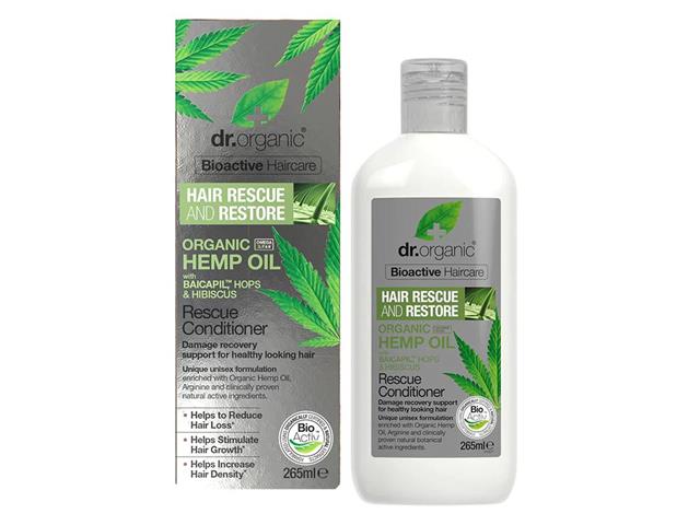 DR.ORGANIC HEMP OIL Odbudowująca odżywka do włosów z olejem z nasion organicznych konopi interakcje ulotka   265 ml