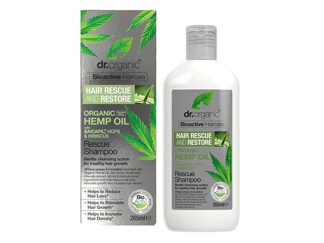 DR.ORGANIC HEMP OIL Odbudowujący Szampon do włosów z olejem z nasion organicznych konopi interakcje ulotka szampon  265 ml