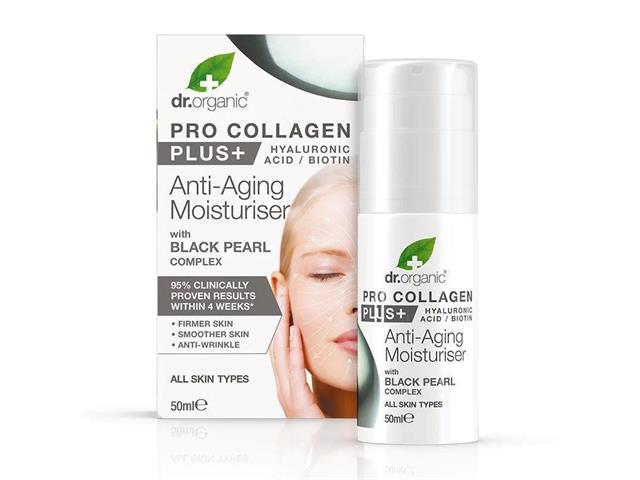 DR.ORGANIC PRO COLLAGEN + Przeciwzmarszczkowa terapia nawilżająca z kompleksem z czarnych pereł interakcje ulotka krem - 50 ml
