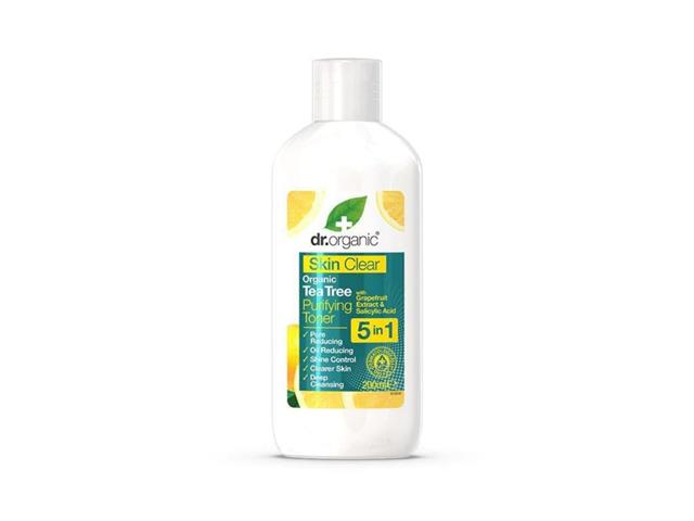 DR.ORGANIC SKIN CLEAR 5w1 Oczyszczający Tonik z kwasami AHA i kwasem salicylowym interakcje ulotka tonik - 200 ml