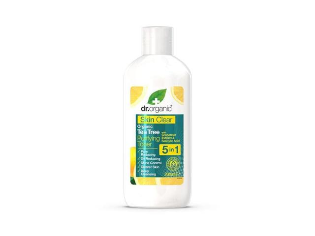 DR.ORGANIC SKIN CLEAR 5w1 Oczyszczający Tonik z kwasami AHA i kwasem salicylowym interakcje ulotka   200 ml