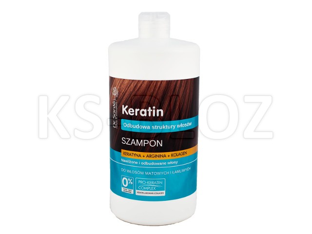 Dr Sante Keratin Szampon do mycia włosów matowych i łamliwych z keratyną, argininą, kolagenem interakcje ulotka   1 l