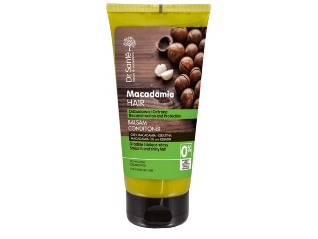 Dr Sante Macadamia Hair Balsam do włosów odbudowujący, ochronny z olejem macadamia, keratyną interakcje ulotka   200 ml