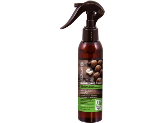 Dr Sante Macadamia Hair Spray do włosów ułatwiający rozczesywanie z olejem macadamia, keratyną interakcje ulotka spray  150 ml