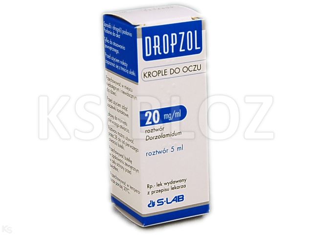 Dropzol interakcje ulotka krople do oczu, roztwór 20 mg/ml 5 ml | butelka