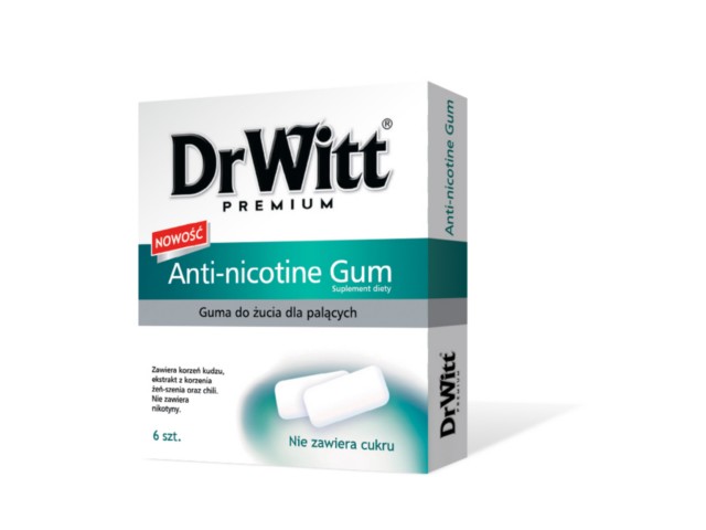 DrWitt Anti-nicotine Gum bez cukru interakcje ulotka guma do żucia  6 szt.