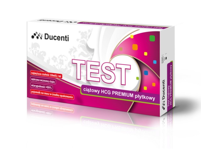 Ducenti Premium Test ciążowy płytkowy HCG interakcje ulotka test ciążowy płytkowy - 1 szt.