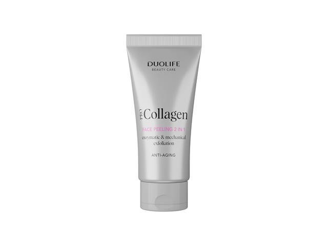 DuoLife Beauty Care Pro Collagen Peeling anti-aging kolagenowy enzymatyczno-mechaniczny 2w1 interakcje ulotka peeling  50 ml