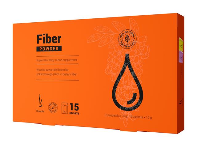 DUOLIFE Fiber Powder interakcje ulotka proszek  15 sasz.