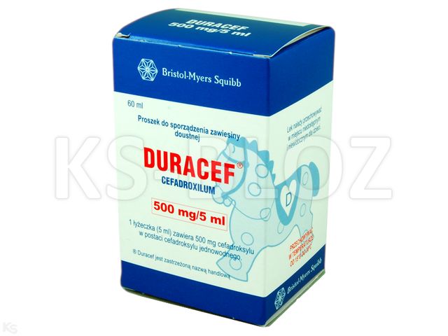 Duracef interakcje ulotka proszek do sporządzania zawiesiny doustnej 500 mg/5ml 60 ml
