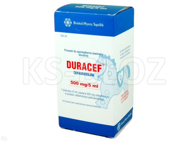 Duracef interakcje ulotka proszek do sporządzania zawiesiny doustnej 500 mg/5ml 100 ml