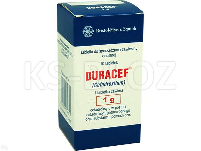 Duracef interakcje ulotka tabletki do sporządzania zawiesiny doustnej 1 g 