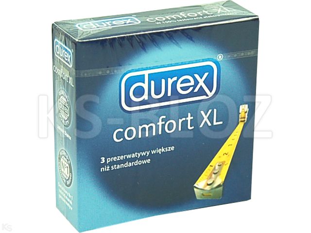 Durex Comfort Prezerwatywy nawilżone XL interakcje ulotka   3 szt.