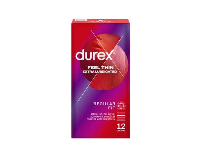 Durex Feel Thin Extra Lubricated Prezerwatywy interakcje ulotka prezerwatywa  12 szt.