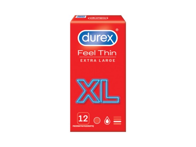 Durex Feel Thin Prezerwatywy XL interakcje ulotka prezerwatywa  12 szt.