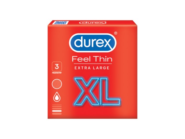 Durex Feel Thin Prezerwatywy XL interakcje ulotka prezerwatywa - 3 szt.