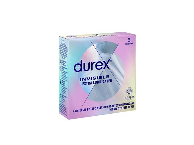 Durex Invisible Extra Lubricated Prezerwatywy interakcje ulotka prezerwatywa  3 szt.