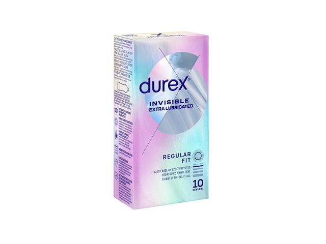 Durex Invisible Prezerwatywy dodatkowo nawilżane interakcje ulotka prezerwatywa  10 szt.