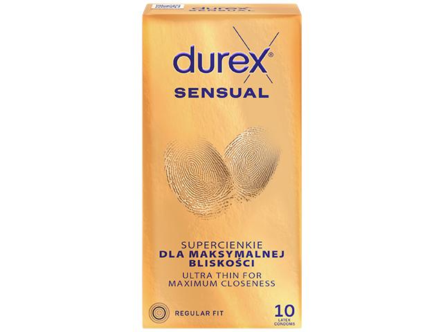 Durex Sensual Prezerwatywy supercienkie interakcje ulotka prezerwatywa  10 szt.