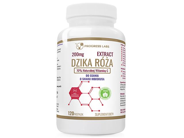 Dzika Róża 200 mg do ssania o smaku hibiskusa interakcje ulotka pastylki do ssania  120 pastyl.