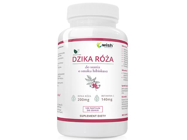 Dzika Róża do ssania o smaku hibiskusa 200mg interakcje ulotka pastylki do ssania - 120 pastyl.