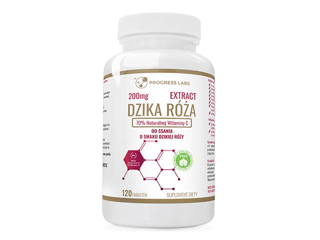 Dzika Róża Ekstrakt 200 mg 70% Naturalnej Witaminy C do ssania o smaku dzikiej róży interakcje ulotka tabletki do ssania  120 tabl.