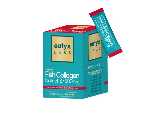Eatyx Premium Fish Collagen Naticol 37 500 mg smak hibiskus-granat 15-dni rytuału interakcje ulotka proszek - 30 sasz. po 2,5 g