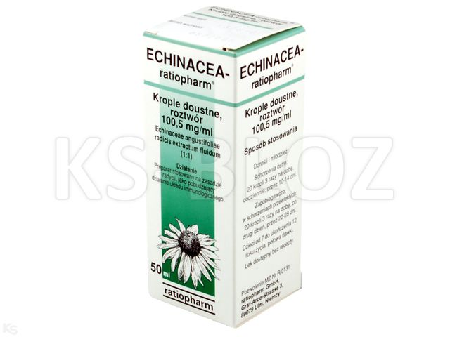 Echinacea Ratiopharm interakcje ulotka krople doustne  50 ml | butelka