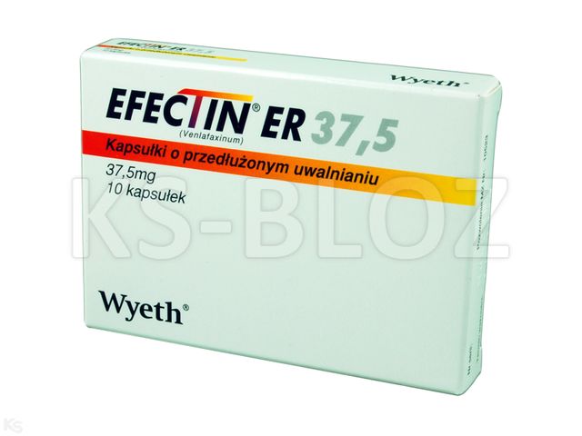 Efectin ER 37,5 interakcje ulotka kapsułki o przedłużonym uwalnianiu 37,5 mg 10 kaps. (blist.)