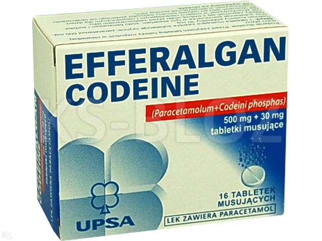 Efferalgan Codeine interakcje ulotka tabletki musujące 500mg+30mg 16 tabl. | tuba