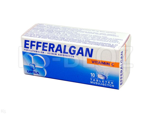 Efferalgan Vitamin C interakcje ulotka tabletki musujące 330mg+200mg 