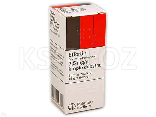 Effortil interakcje ulotka krople doustne 7,5 mg/g 15 g | butelka