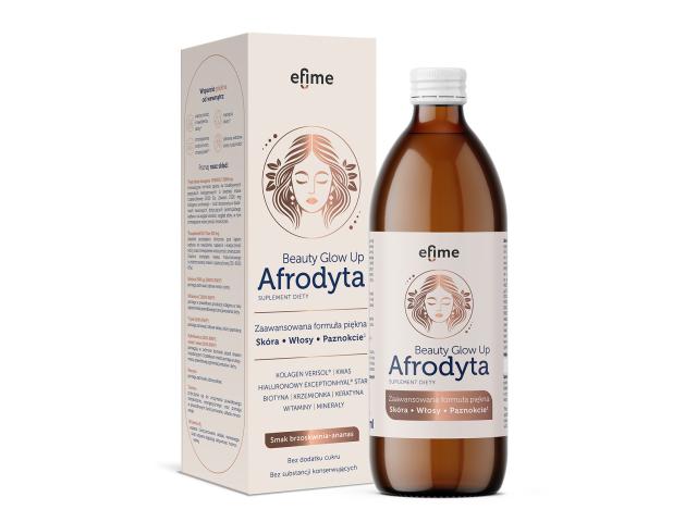 Efime Afrodyta Beauty Glow Up skóra, włosy, paznokcie interakcje ulotka płyn 500 ml