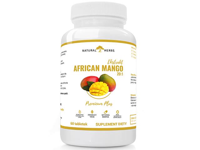 Ekstrakt African Mango 20:1 Premium Plus interakcje ulotka tabletki  60 tabl.